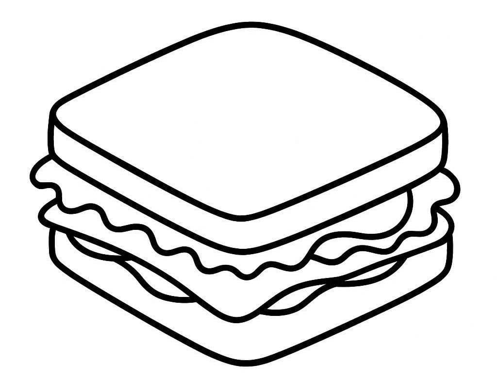 画像 サンドイッチ ぬりえ