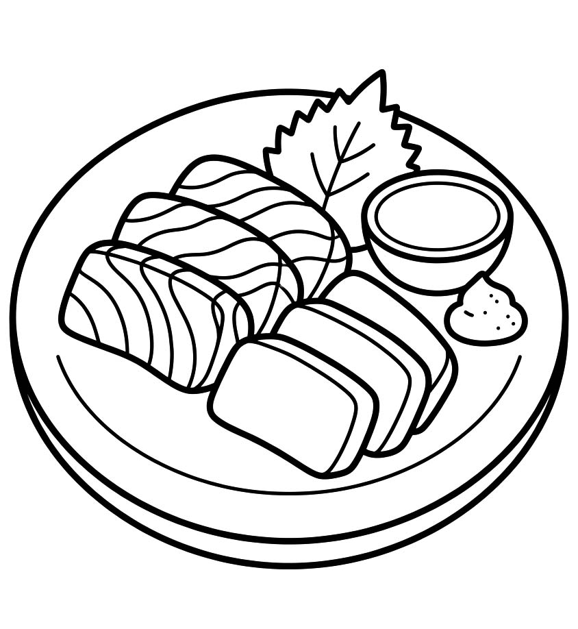 画像 刺身 基本的な ぬりえ