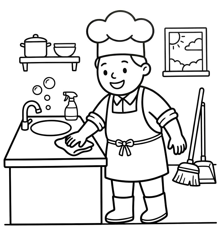 画像 シェフ 印刷 ぬりえ