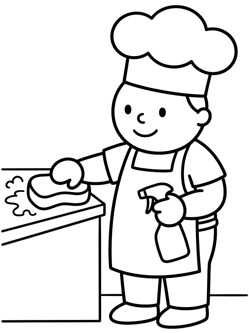 画像 シェフ 簡単 ぬりえ