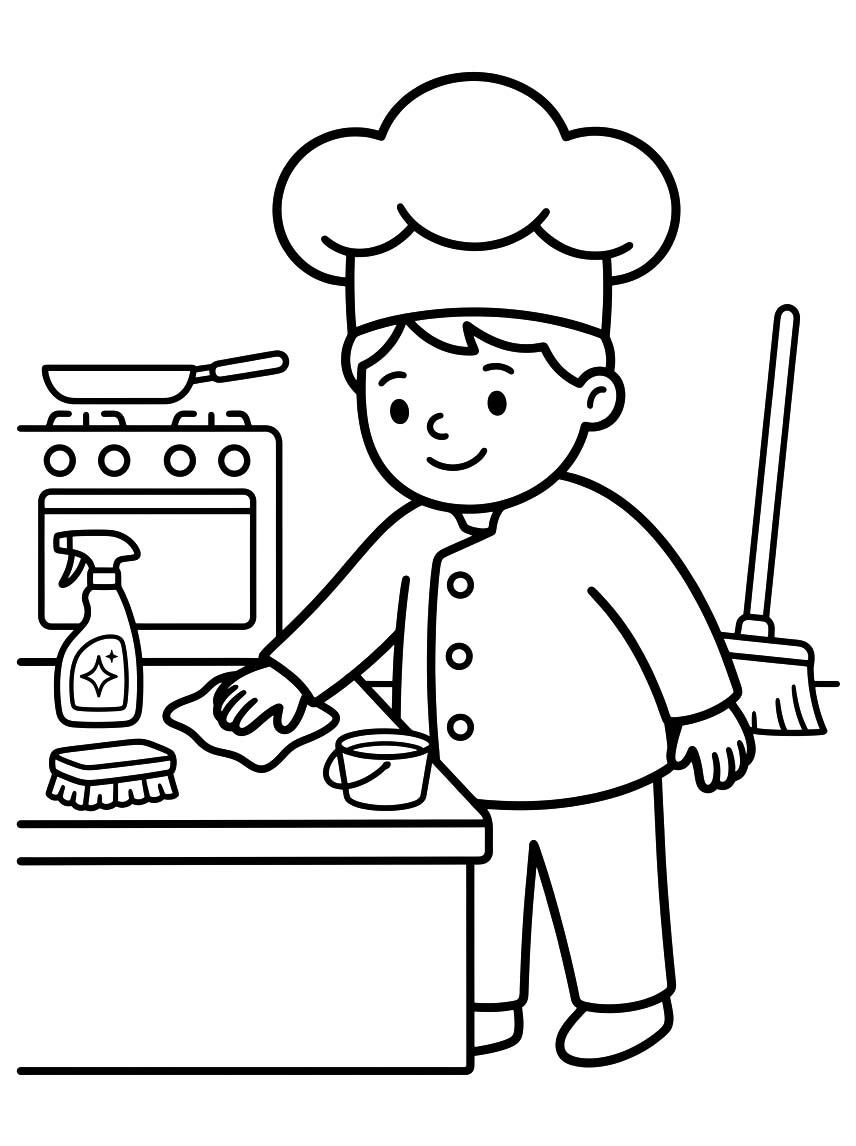 画像 シェフ 基本的な ぬりえ