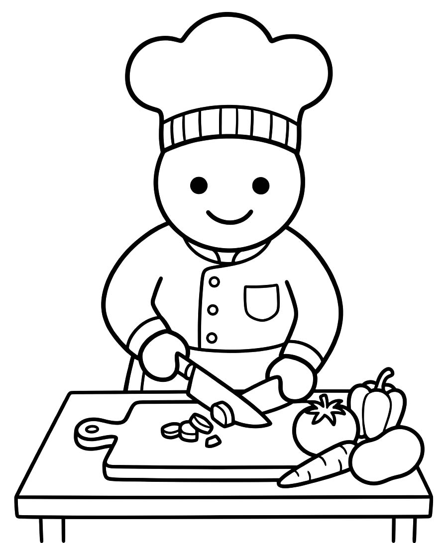 画像 シェフ 無料で ぬりえ