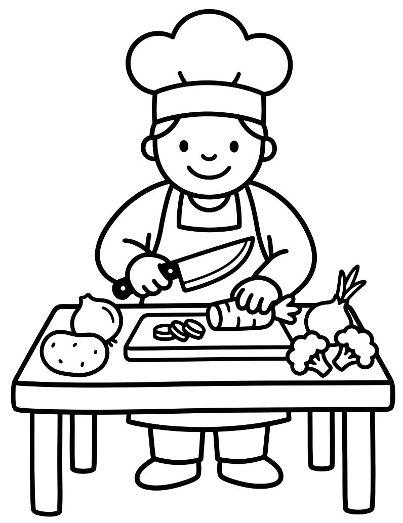 画像 シェフ 無料 ぬりえ