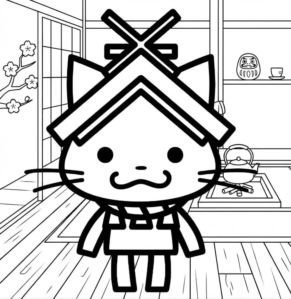 画像 しまねっこ 単純 ぬりえ