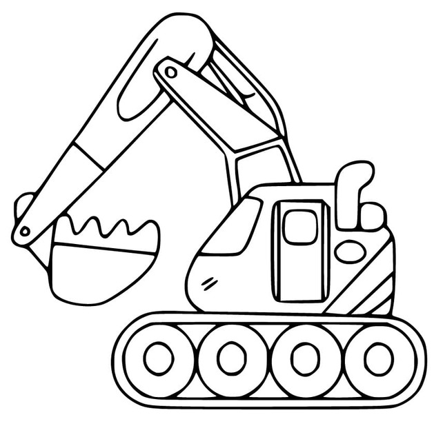画像 ショベルカー 印刷 ぬりえ