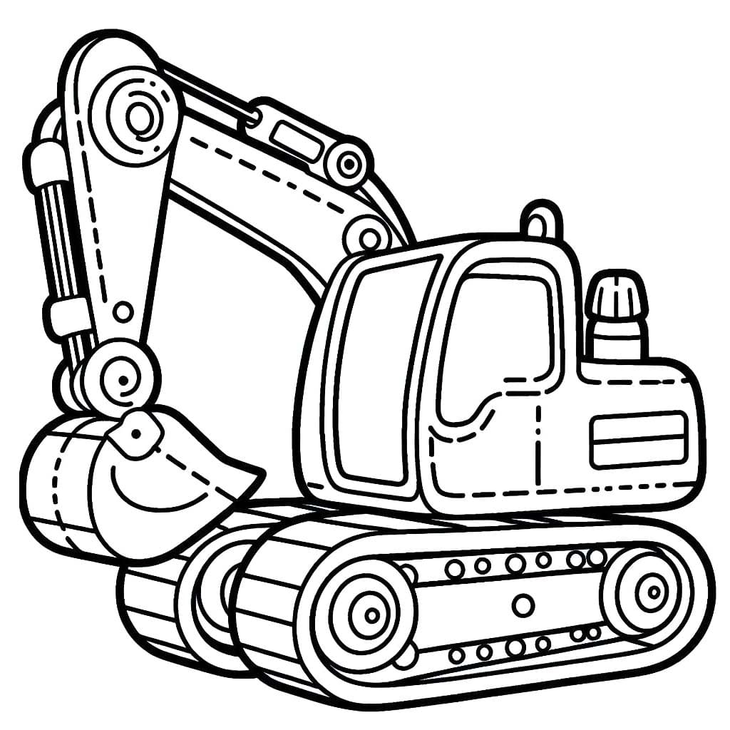 画像 ショベルカー 単純 ぬりえ