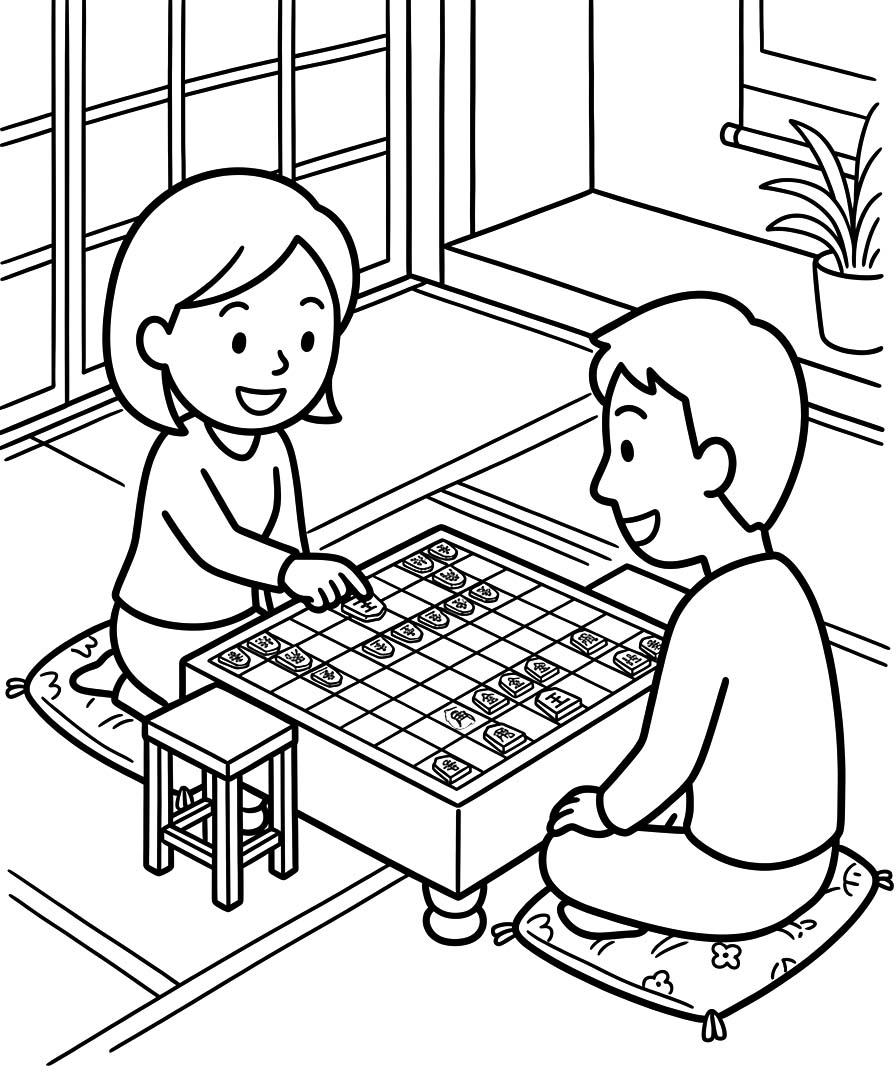 画像 将棋 基本的な ぬりえ