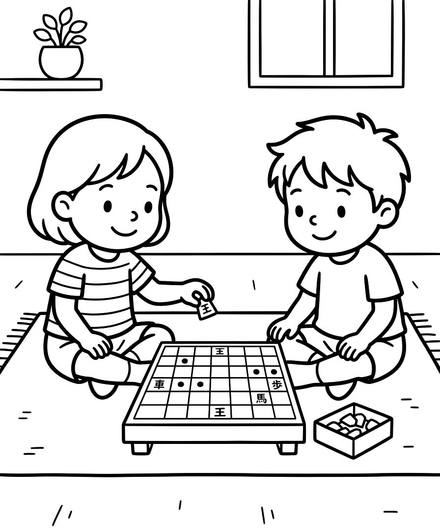 画像 将棋 単純 ぬりえ