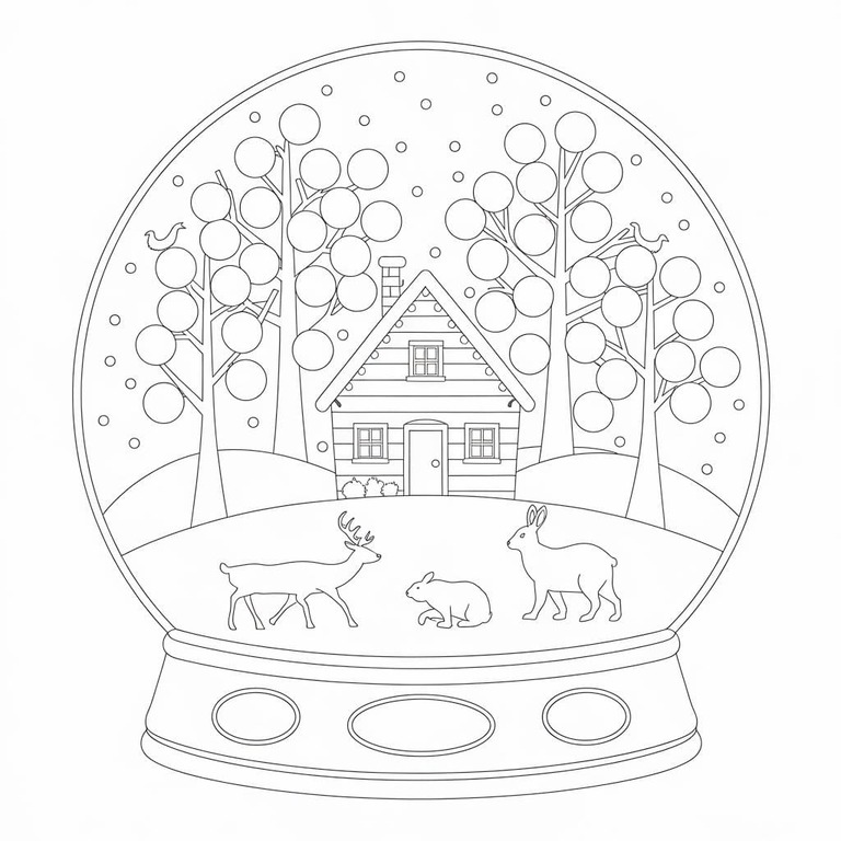 画像 スノーグローブ 印刷可能 ぬりえ