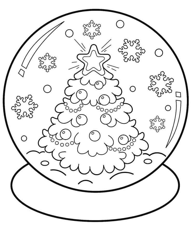 画像 スノーグローブ 簡単 ぬりえ