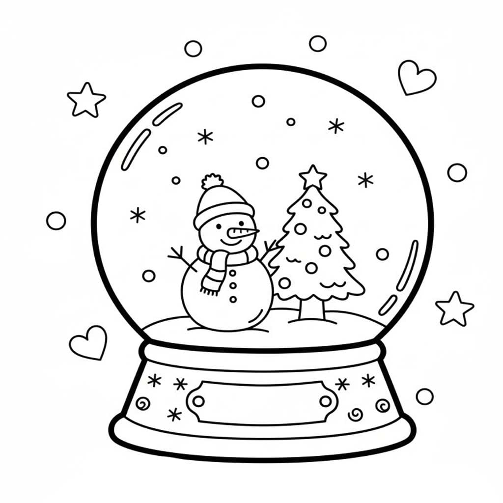 画像 スノーグローブ 基本的な ぬりえ