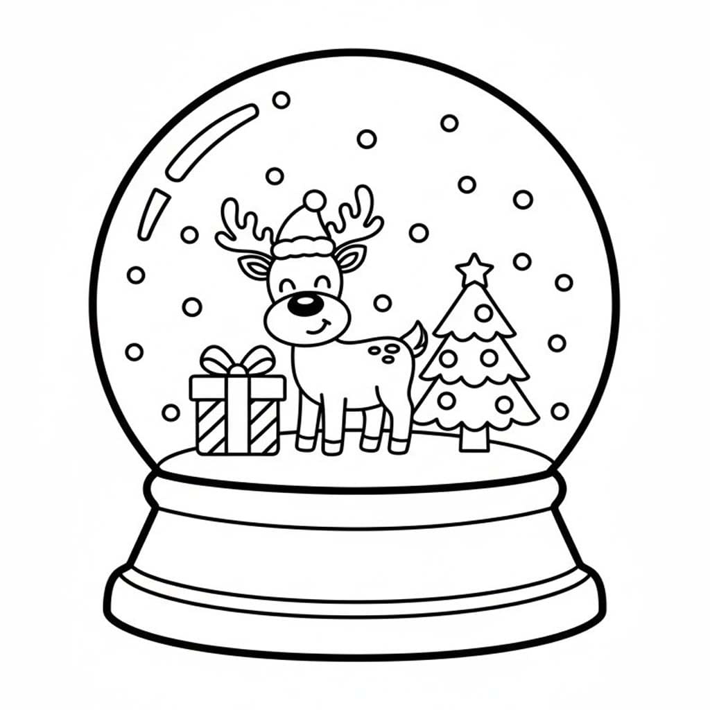 画像 スノーグローブ 単純 ぬりえ