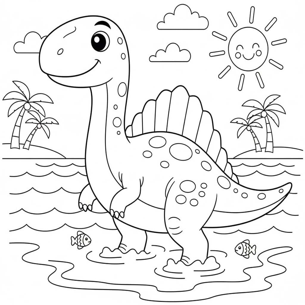 画像 スピノサウルス 簡単 ぬりえ