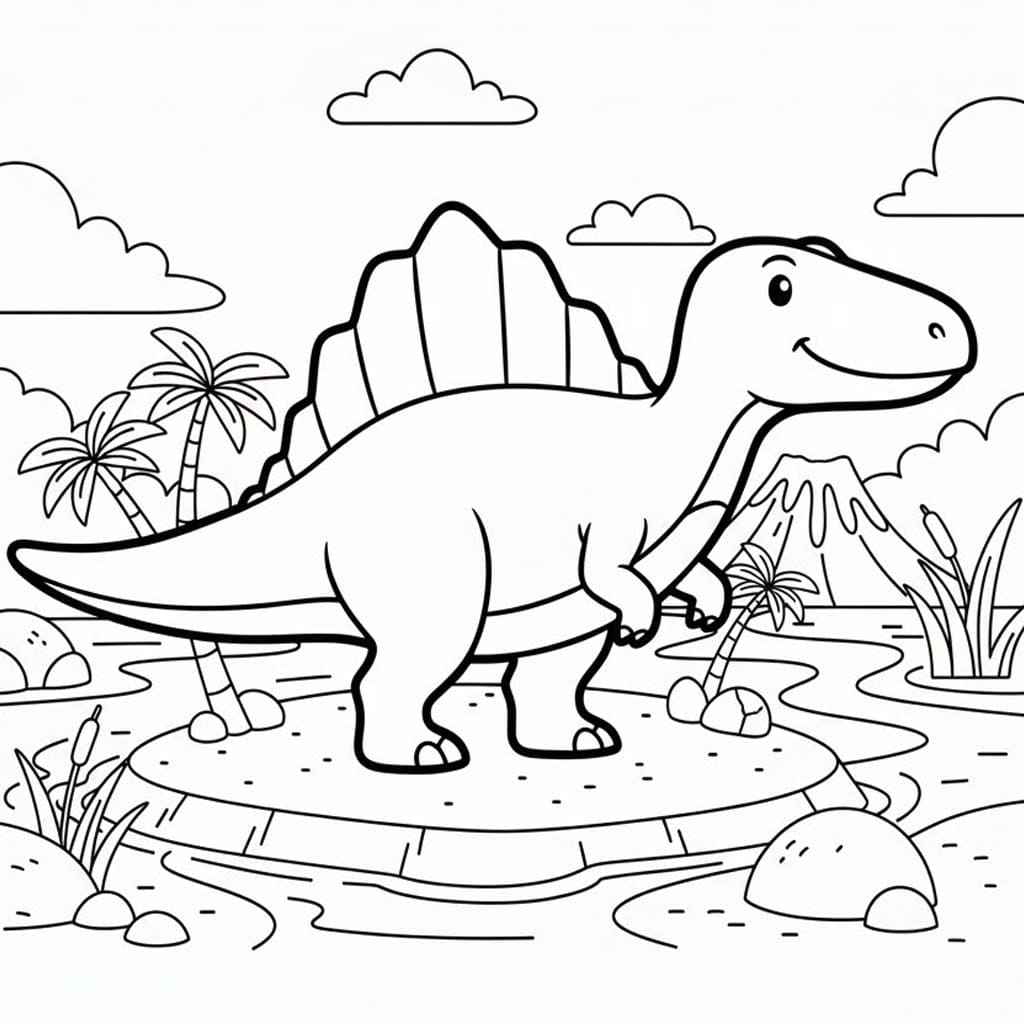 画像 スピノサウルス ぬりえ