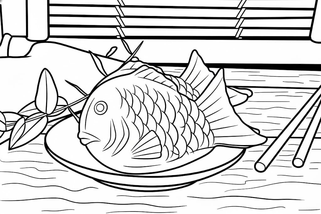 画像 たい焼き 印刷可能 ぬりえ