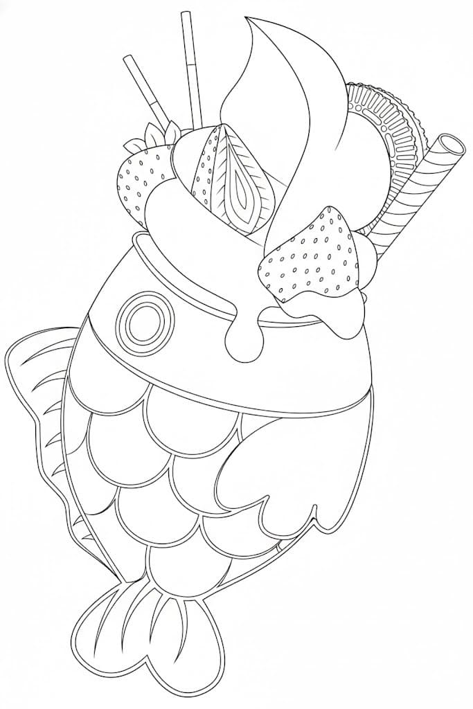 画像 たい焼き ぬりえ