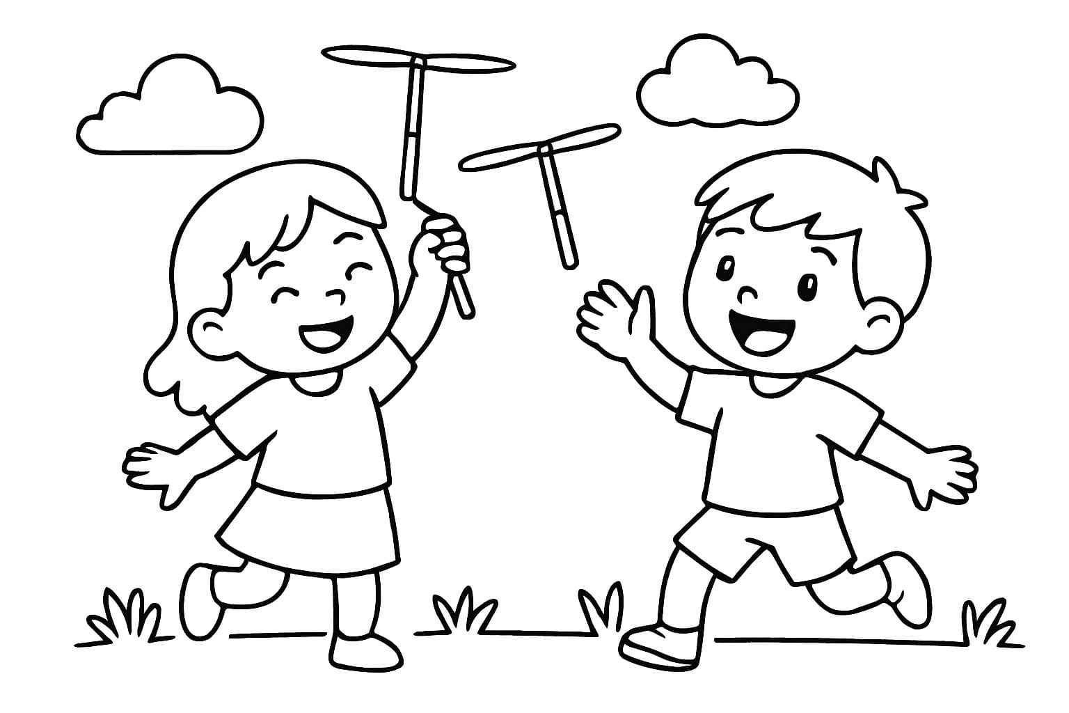 画像 竹とんぼ 基本的な ぬりえ