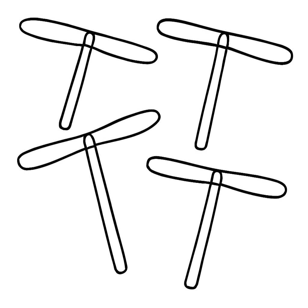 画像 竹とんぼ 単純 ぬりえ