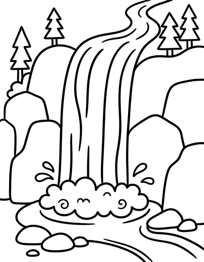画像 滝 ぬりえ
