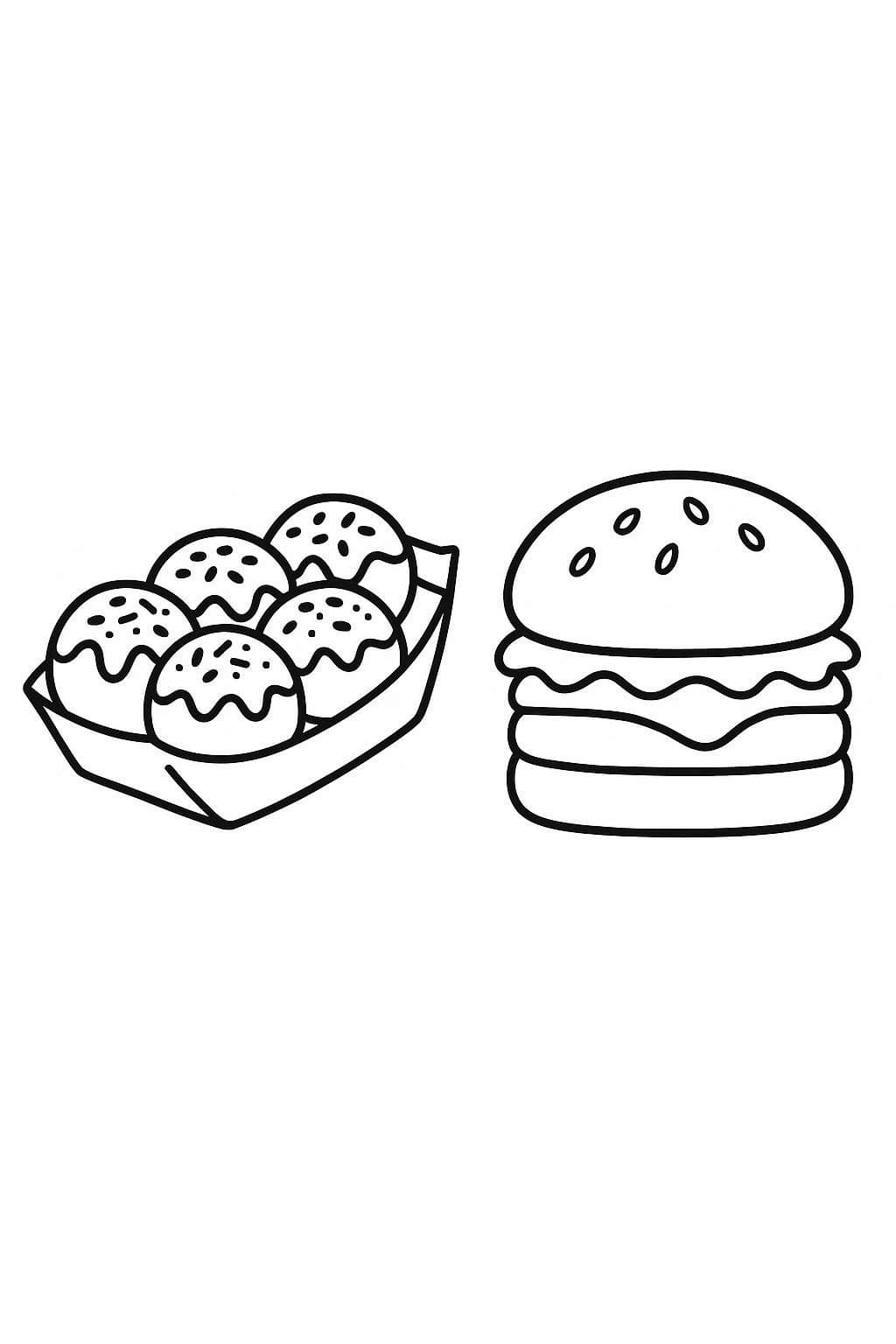 画像 たこ焼き ハンバーガー ぬりえ