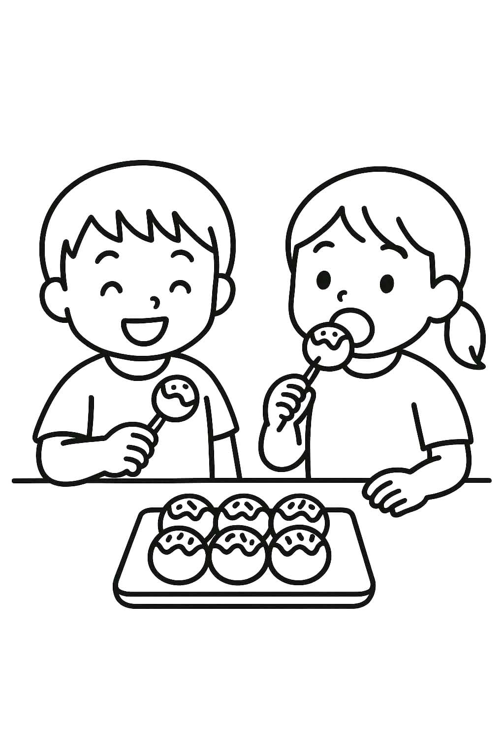 画像 たこ焼き 基本的な ぬりえ