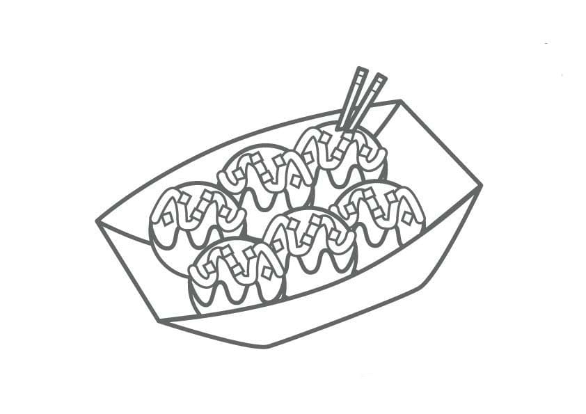 画像 たこ焼き 無料で印刷可能 ぬりえ