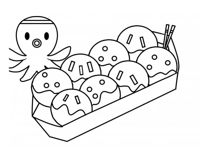 画像 たこ焼き 無料 ぬりえ