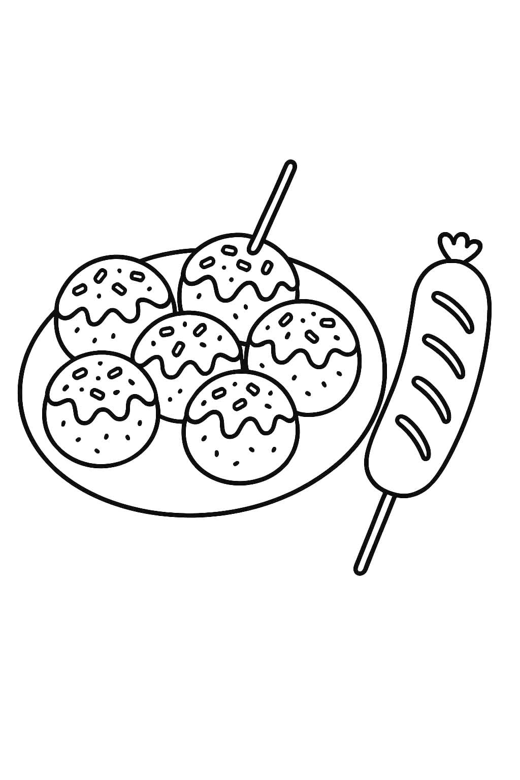 画像 たこ焼き ソーセージ ぬりえ