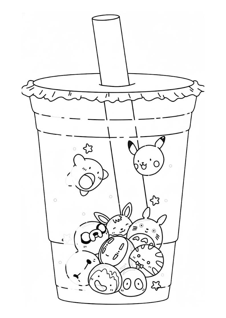 画像 タピオカティー 無料で印刷可能 ぬりえ