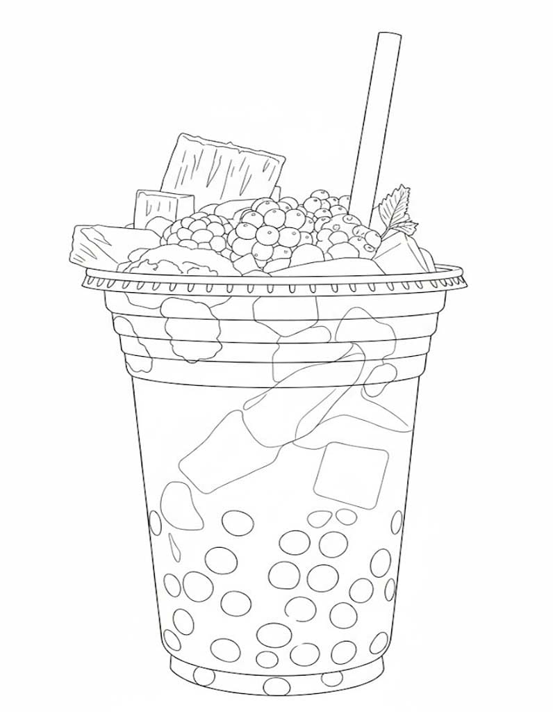 画像 タピオカティー 無料 ぬりえ