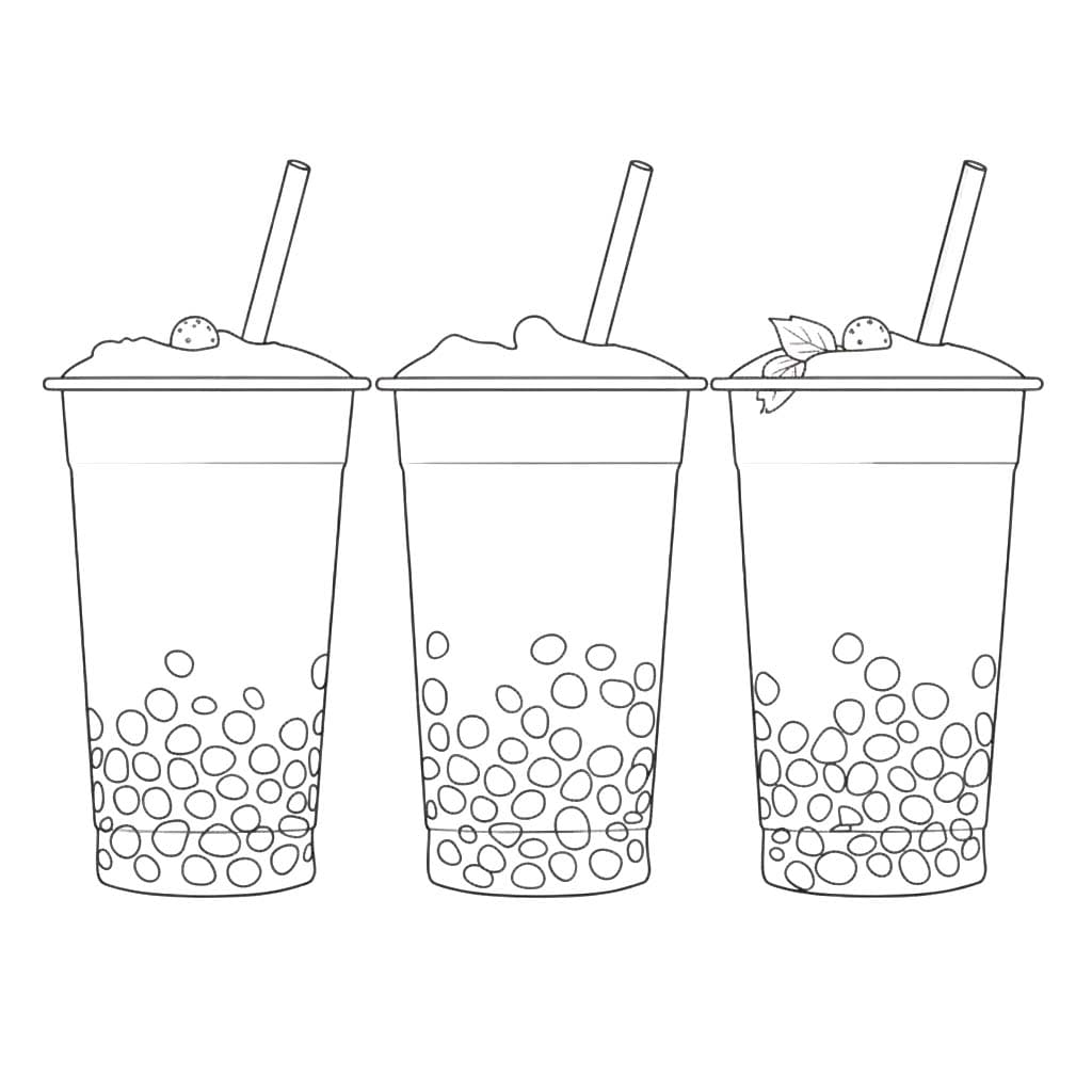 画像 タピオカティー ぬりえ