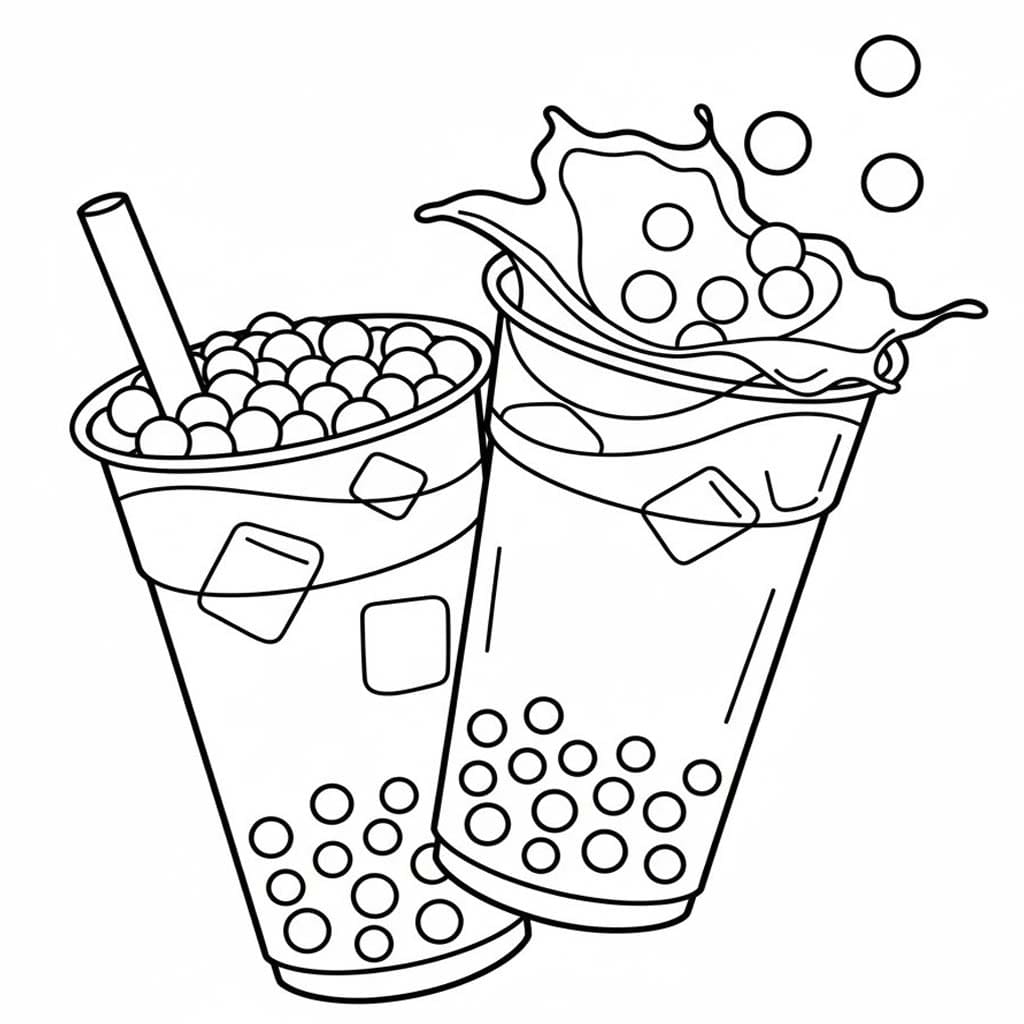 画像 タピオカティー 単純 ぬりえ