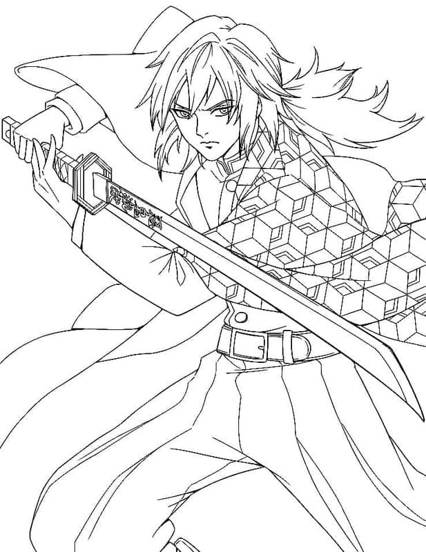 画像 冨岡義勇 簡単 ぬりえ