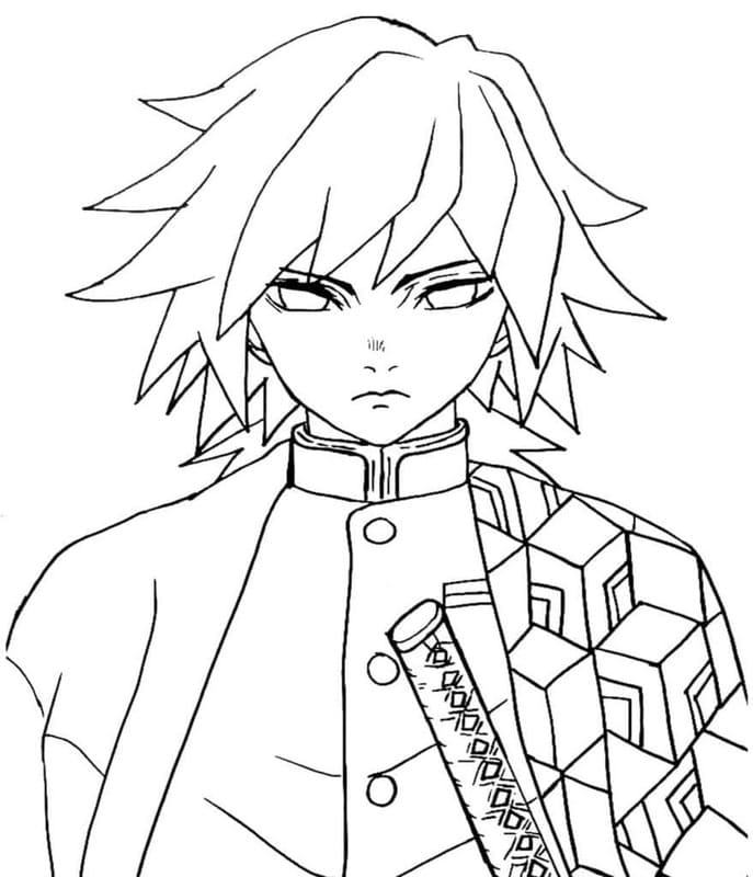 冨岡義勇 (とみおかぎゆう) ぬりえ ぬりえ