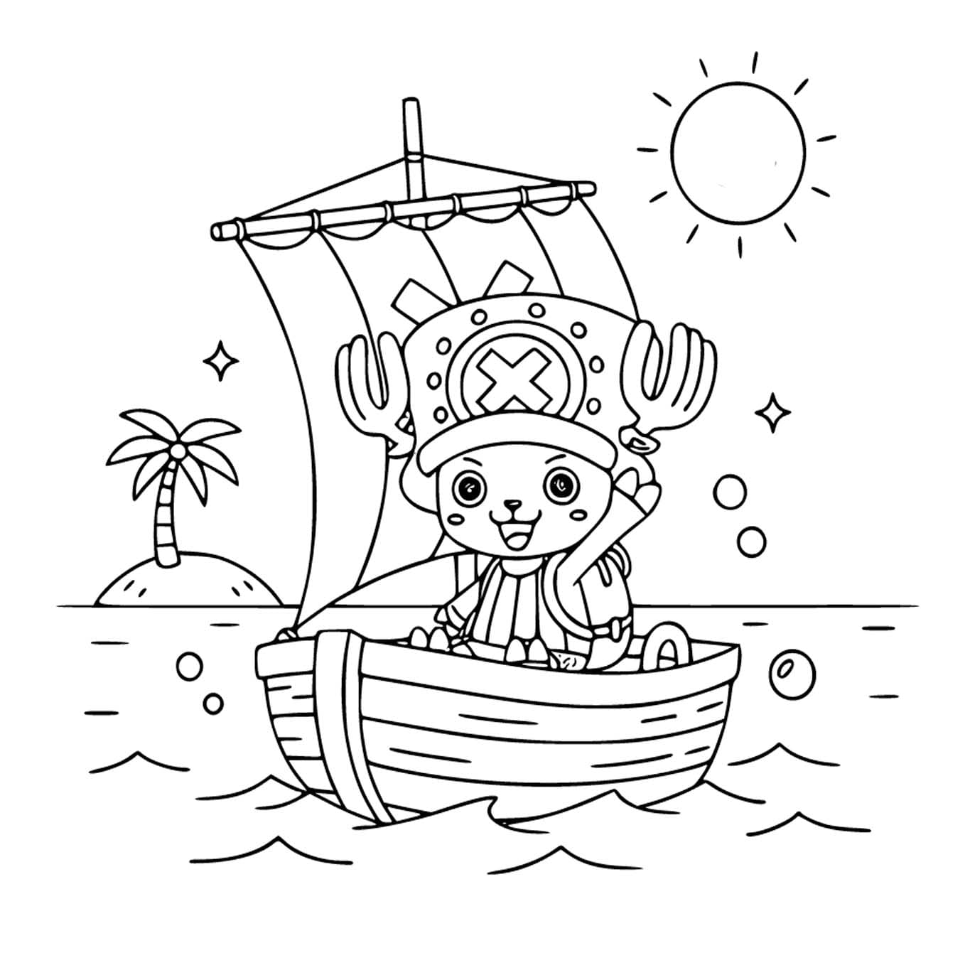 画像トニートニー・チョッパー 単純 ぬりえ