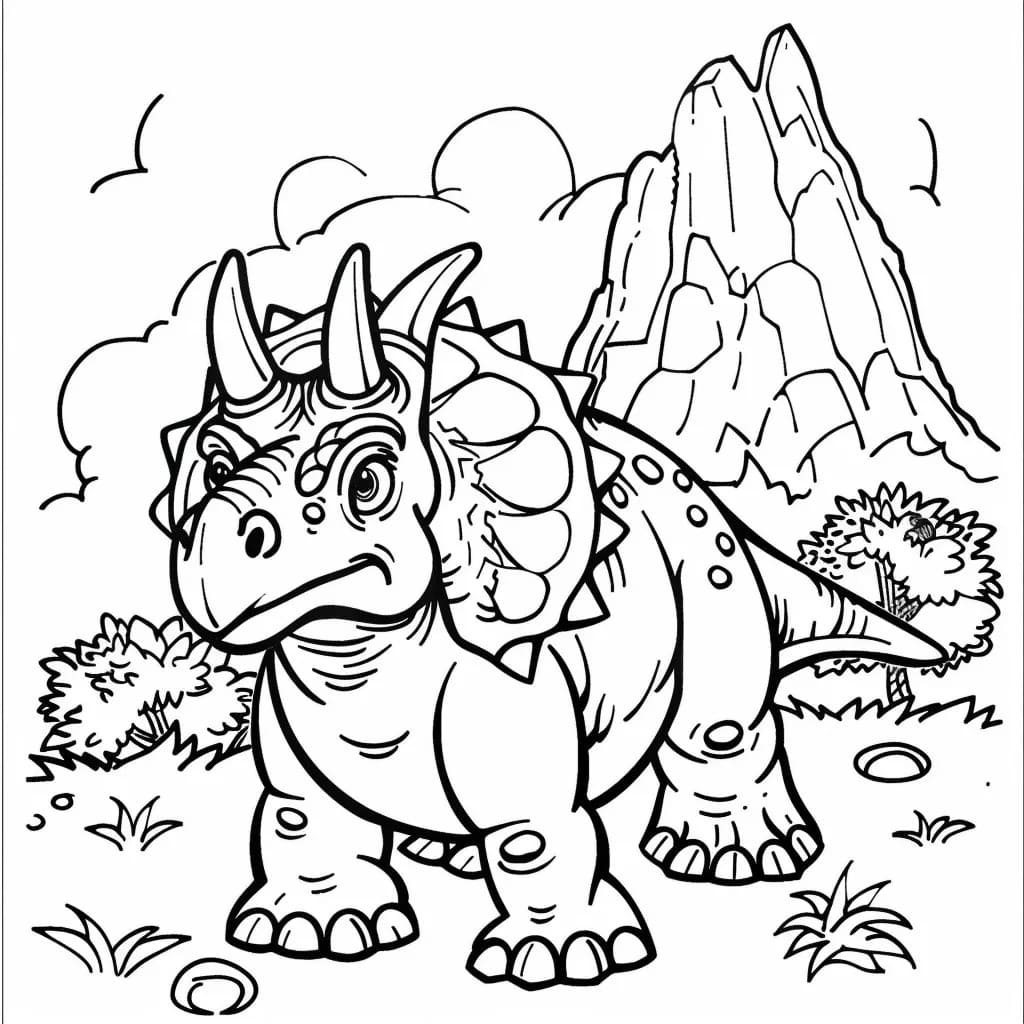 画像 トリケラトプス 無料で印刷可能 ぬりえ