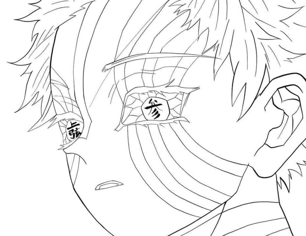 画像 猗窩座 無料で ぬりえ