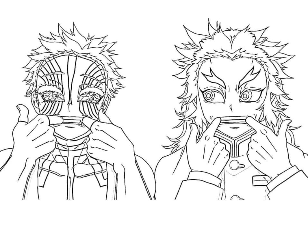 画像 猗窩座 ぬりえ