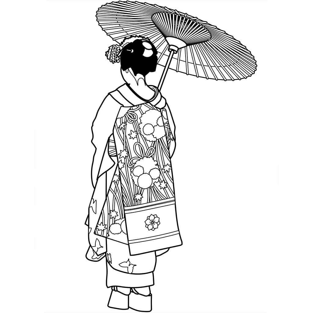 げいしゃ 画像簡単 ぬりえ