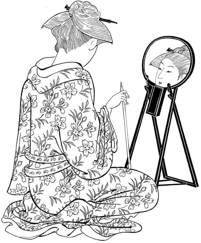 げいしゃ 画像無料 ぬりえ