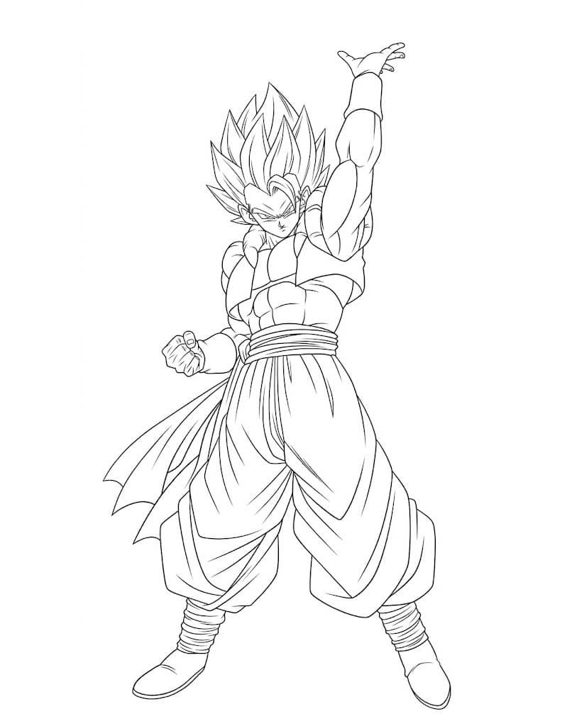 ゴジータ 描画 ぬりえ