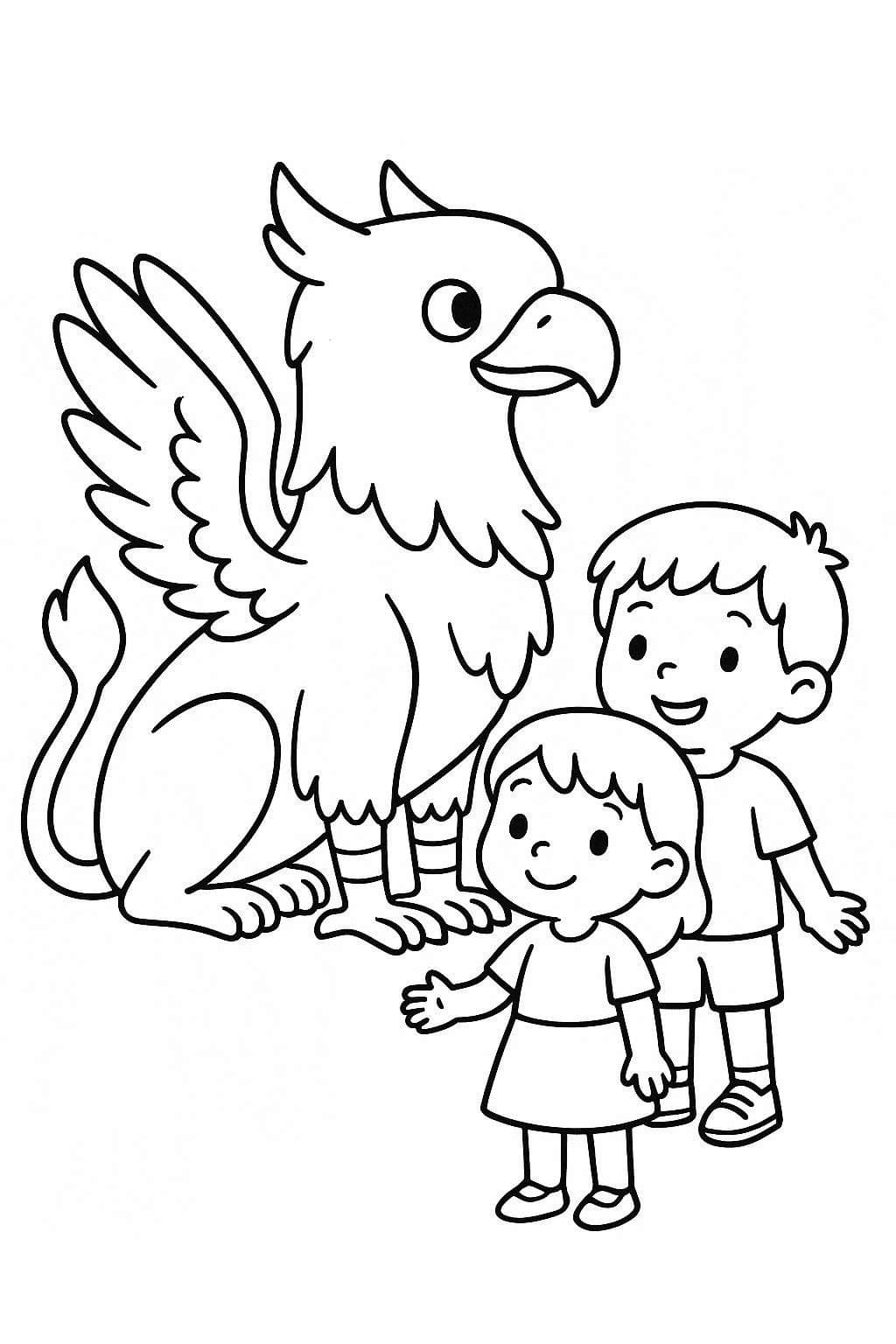 グリフィン 簡単 ぬりえ