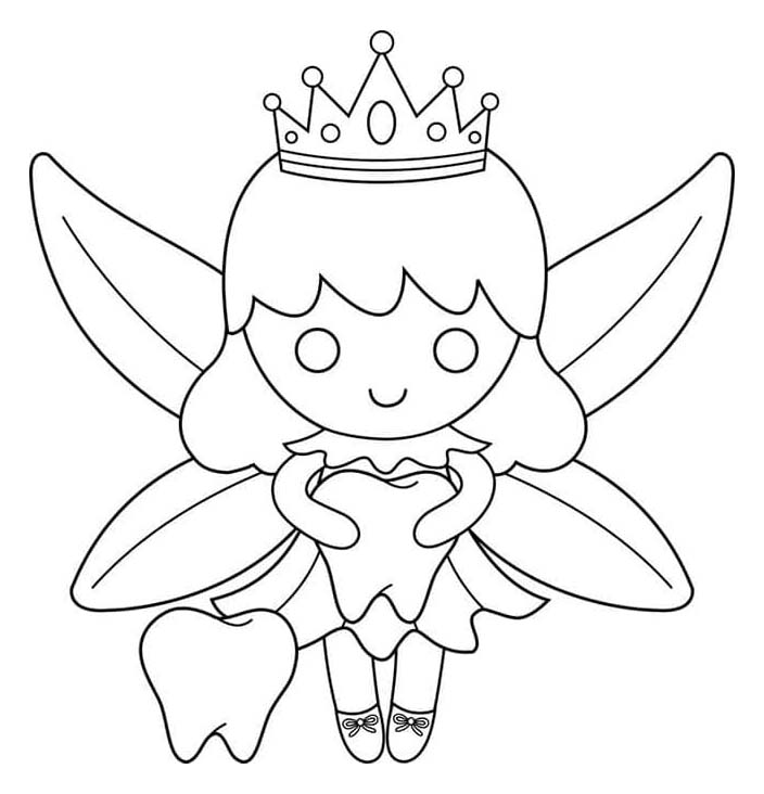 歯の妖精 描く ぬりえ