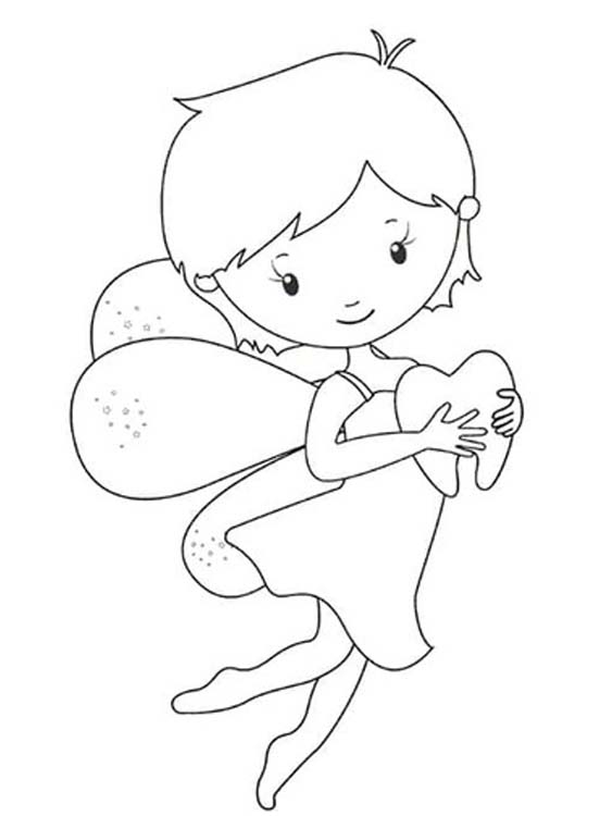 歯の妖精 無料で ぬりえ