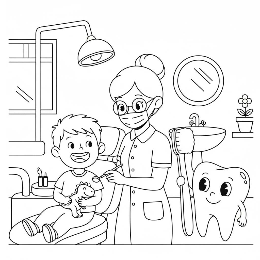歯医者 画像 ぬりえ