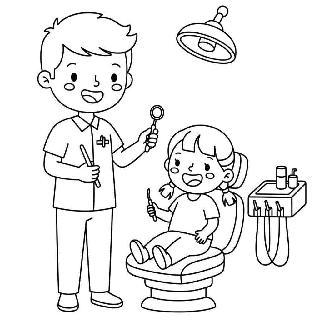 歯医者 無料 ぬりえ