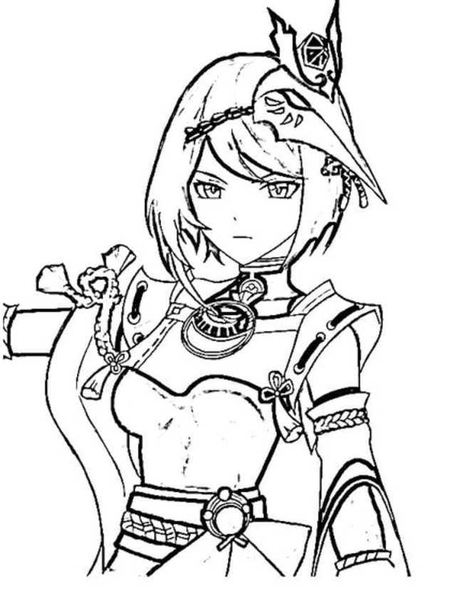 原神 九条サラ ぬりえ