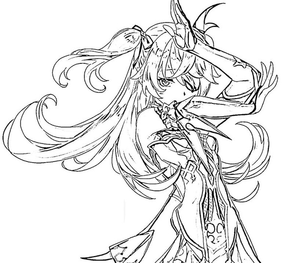 原神モナ ぬりえ