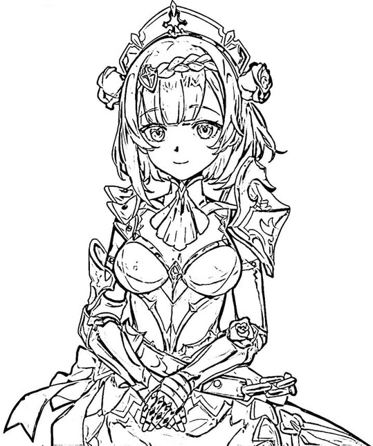 原神ノエル ぬりえ