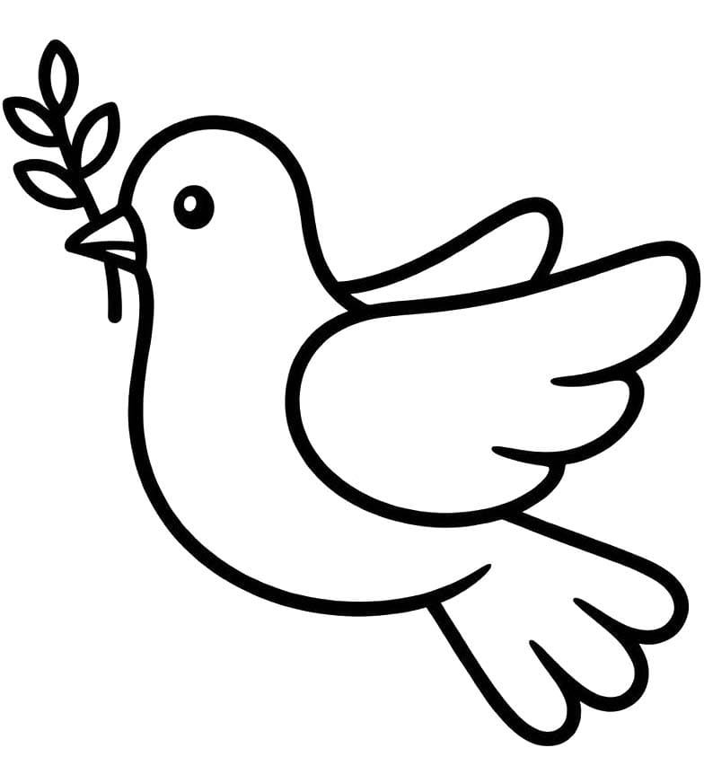春の鳩 ぬりえ